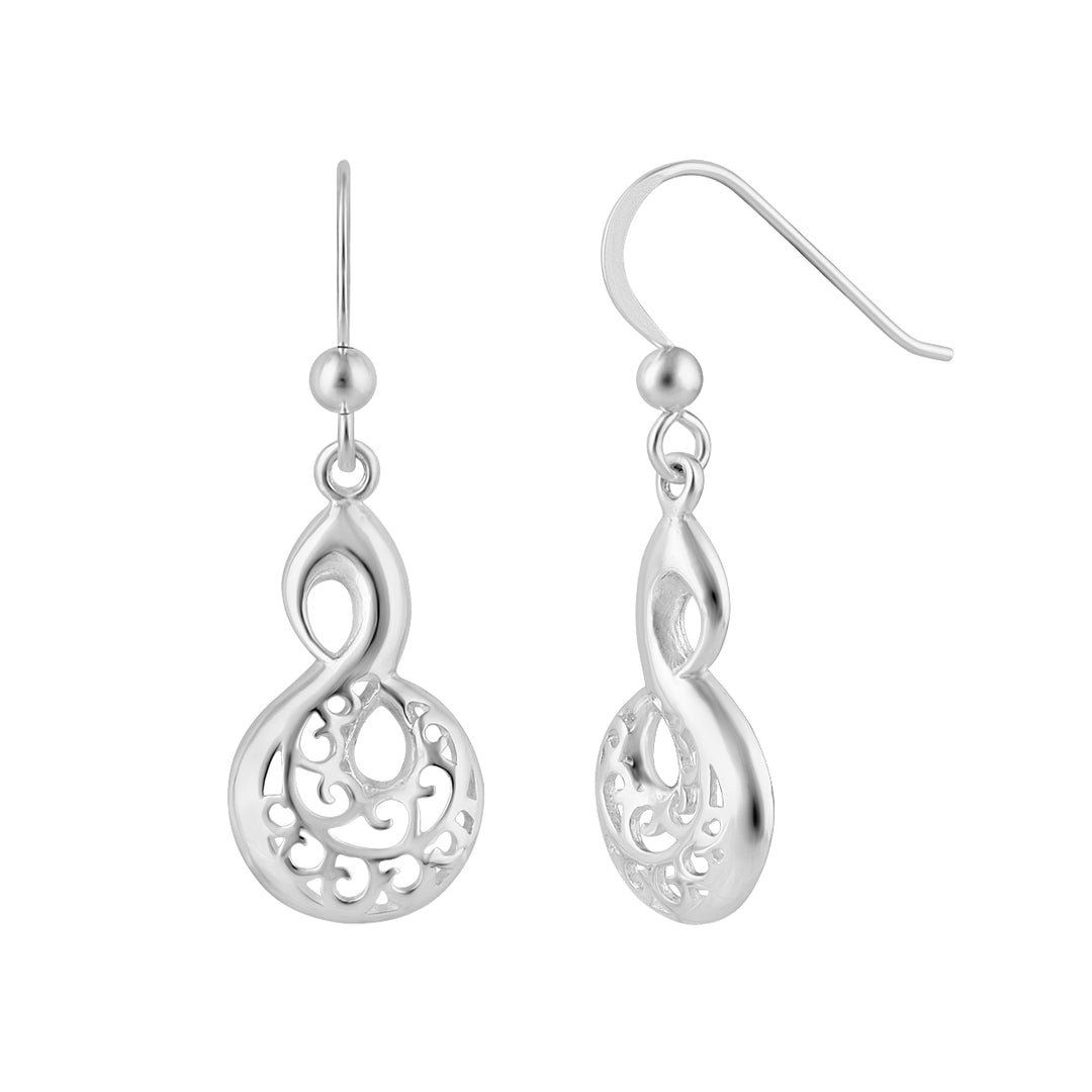 LT Sterling Silver Koru Twist Earrings