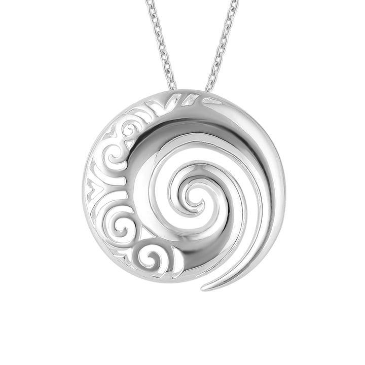 LT Sterling Silver Openwork  Koru Necklace