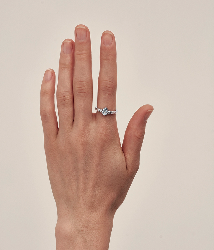 Stolen Silver Precious Punk Droplet Ring - Sky Topaz
