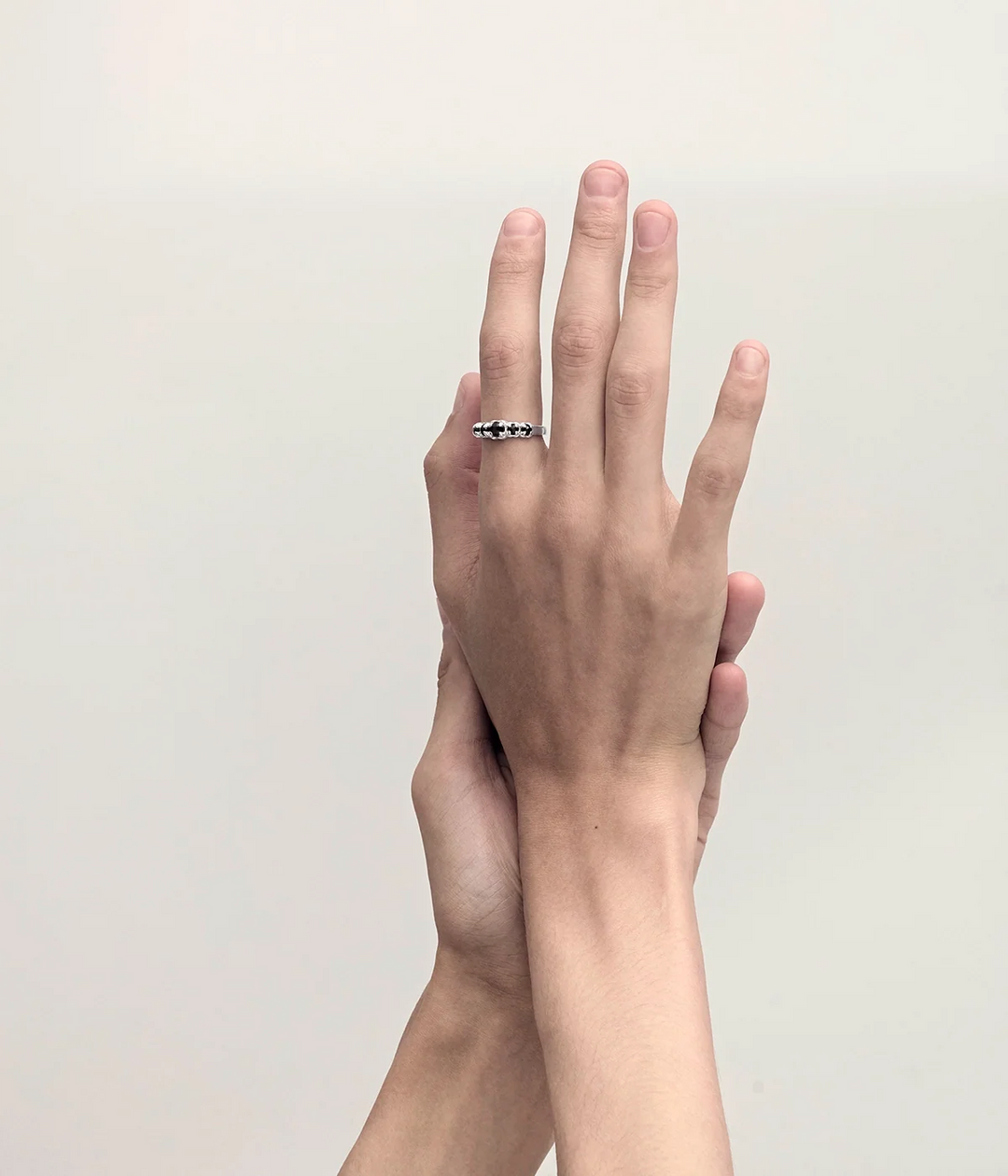 Stolen Silver Halo Cluster Ring - Onyx