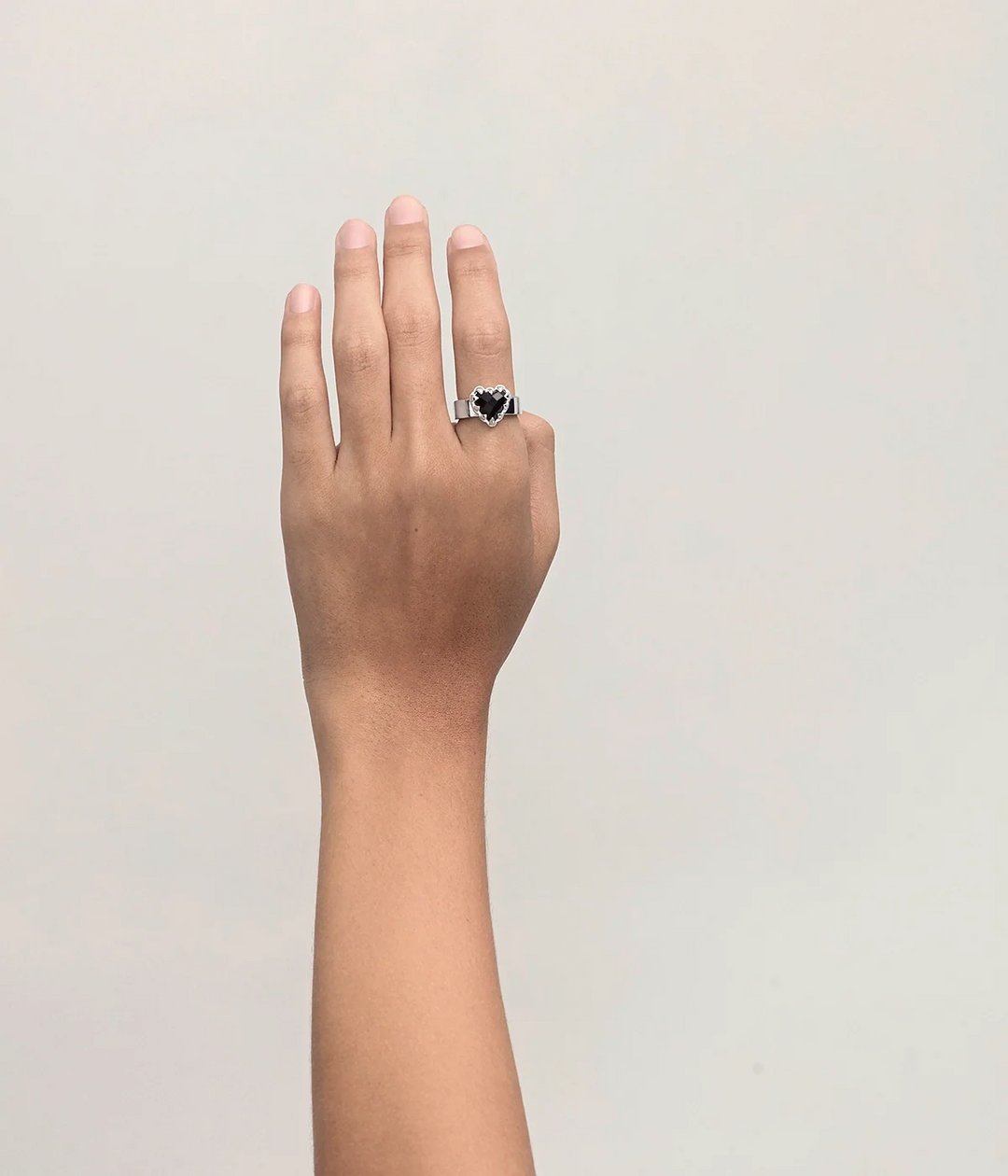 Stolen Silver Love Claw Ring - Onyx