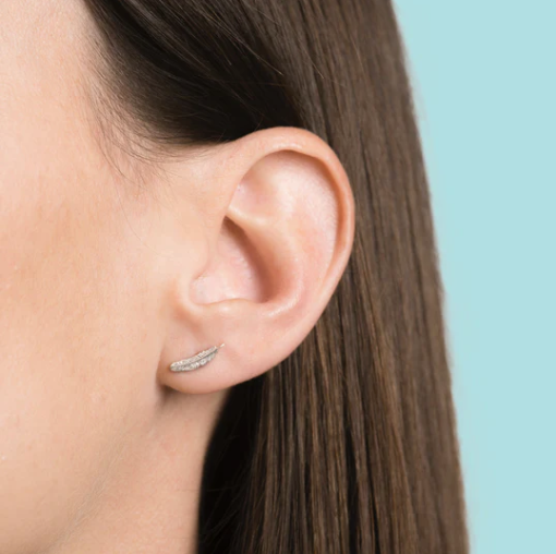 Boh Runga Silver Miromiro Feather Studs