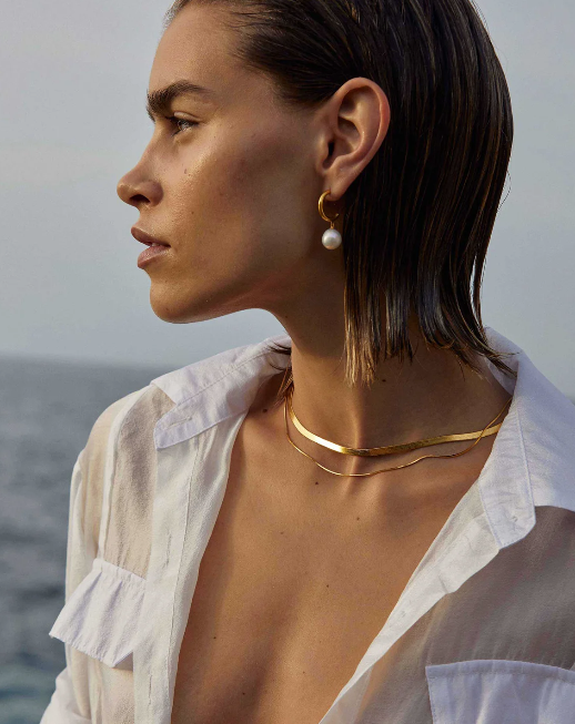 Kirstin Ash Herringbone Chain 18ct Gold Vermeil