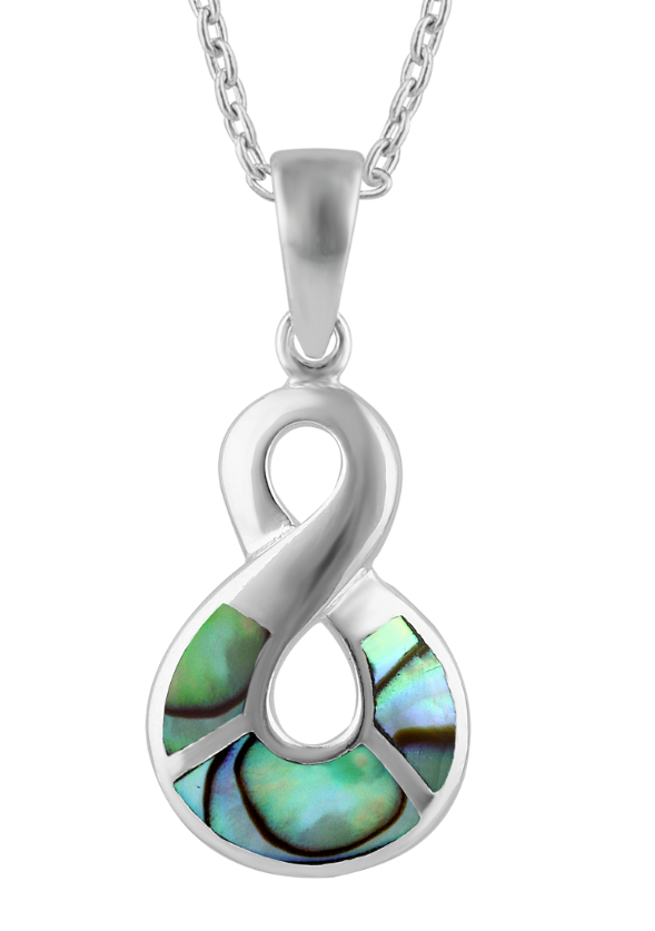 LT Sterling Silver Paua Kumara/Twist Necklace