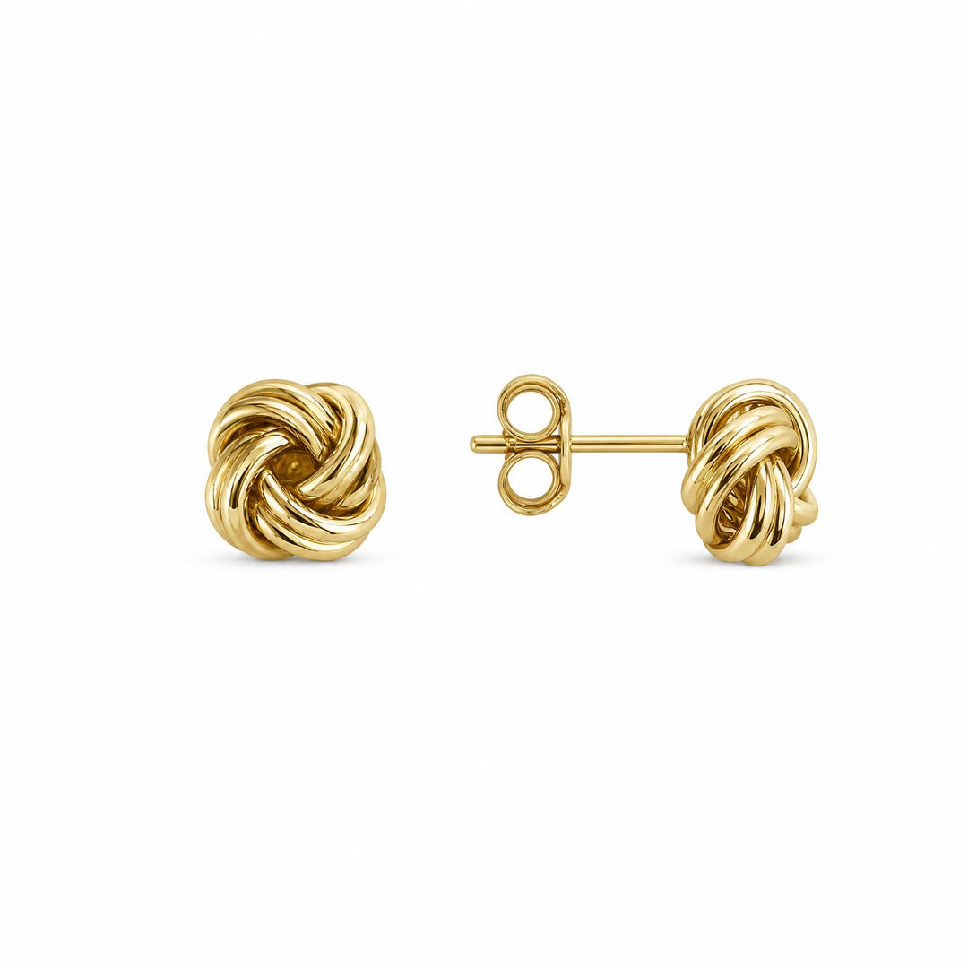 LT Gold Plated Double Knot Stud Earrings