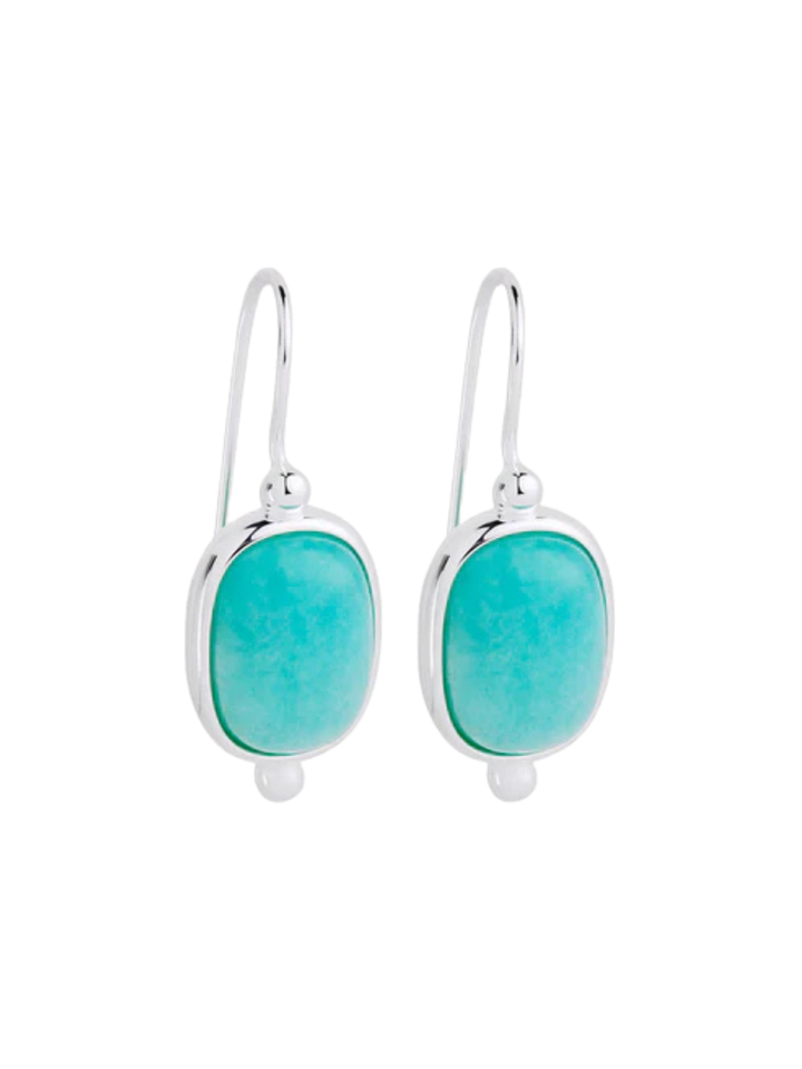 Najo Fleur Amazonite Silver Earrings