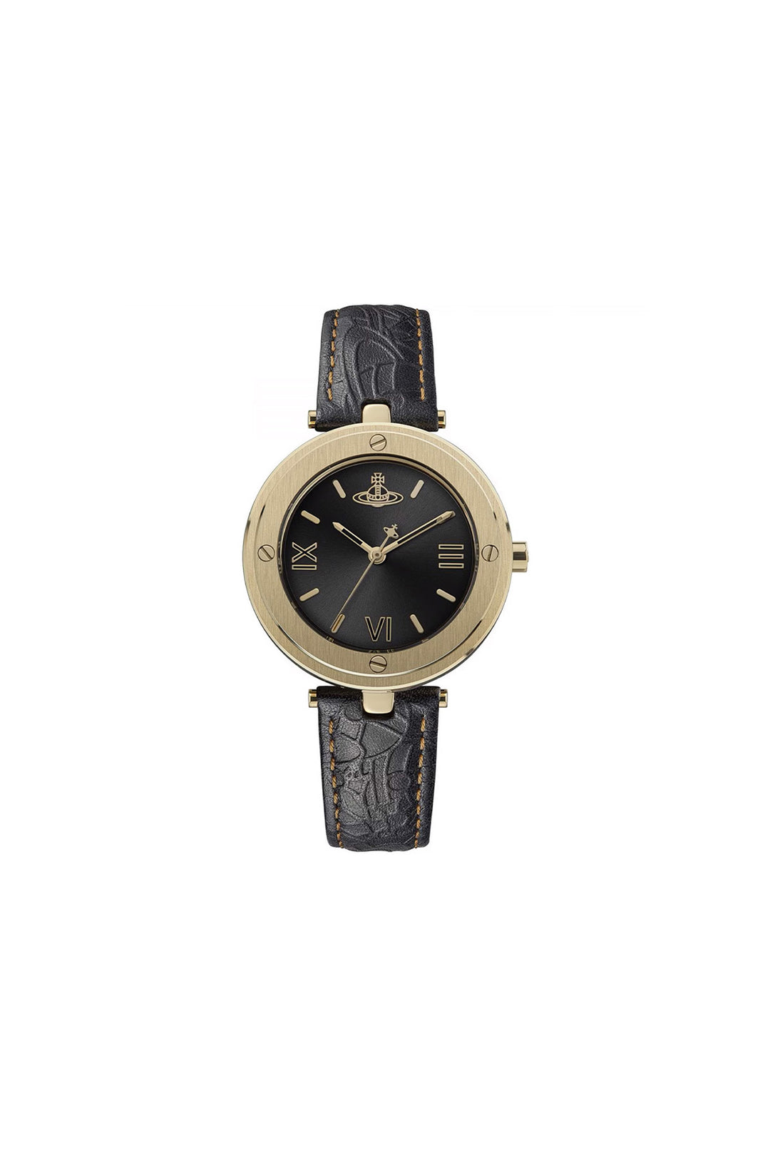 Vivienne Westwood Whitehall Black Gold Watch