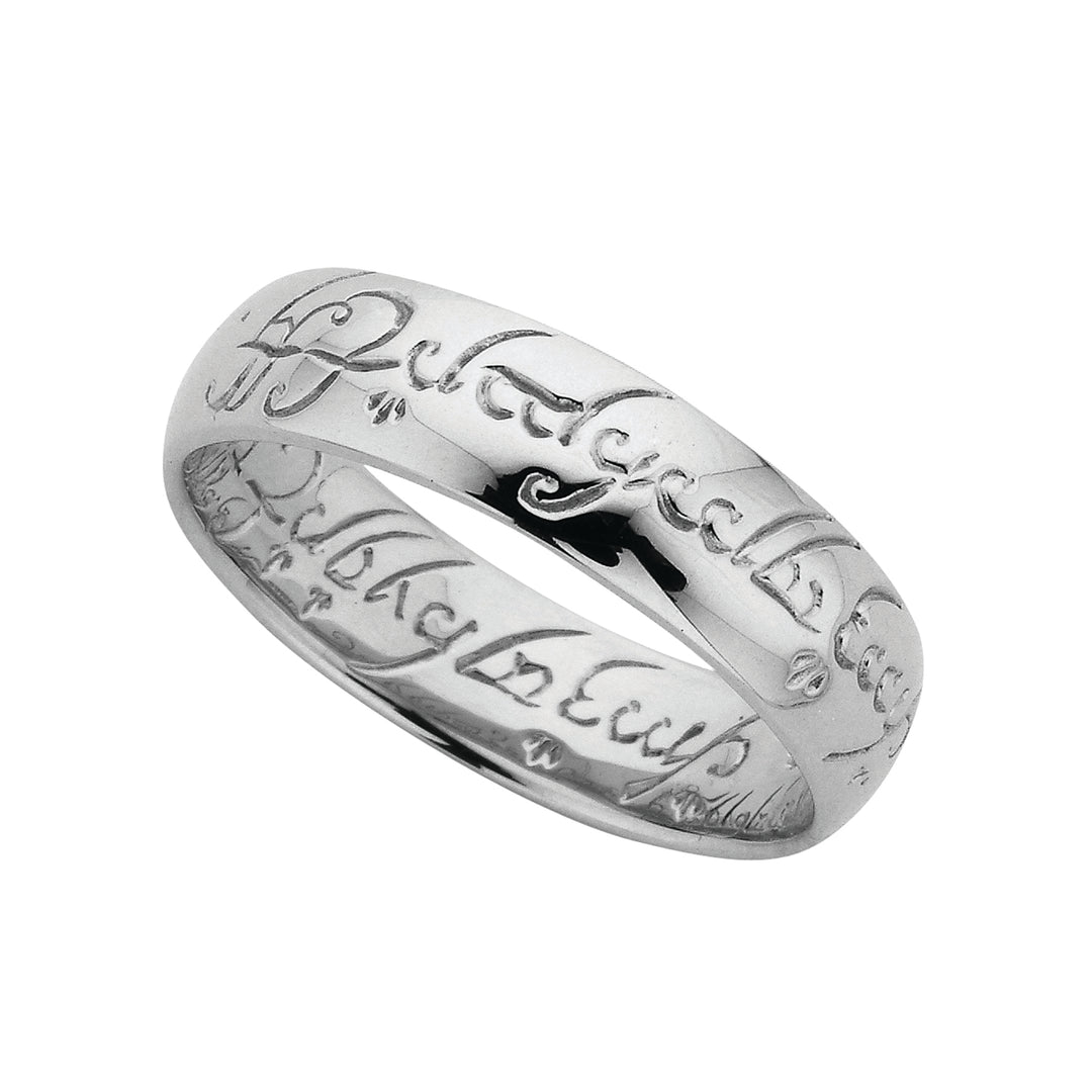 Lord of the Rings Engraved Silver Ring