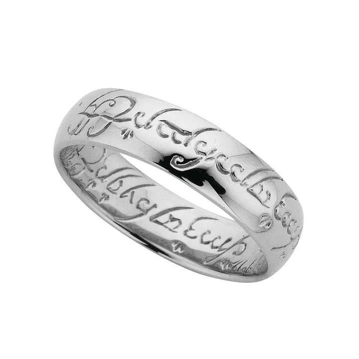 Lord of the Rings Engraved Silver Ring
