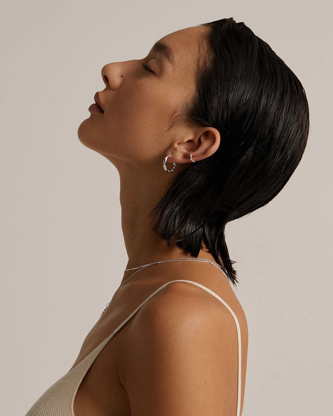 Kirstin Ash Wave Hoops Sterling Silver