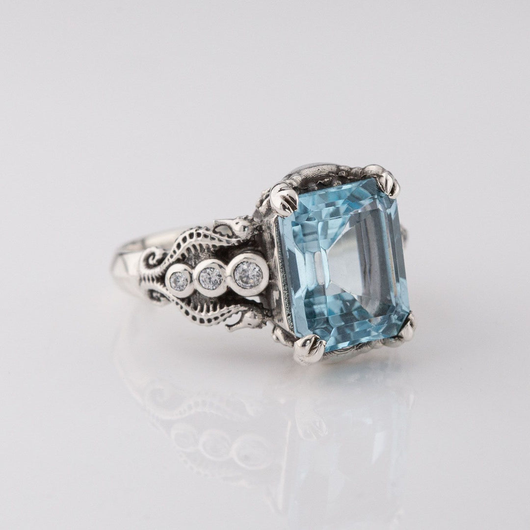 Nick Von K Sterling Silver with Blue Topaz Tide Pool Ring