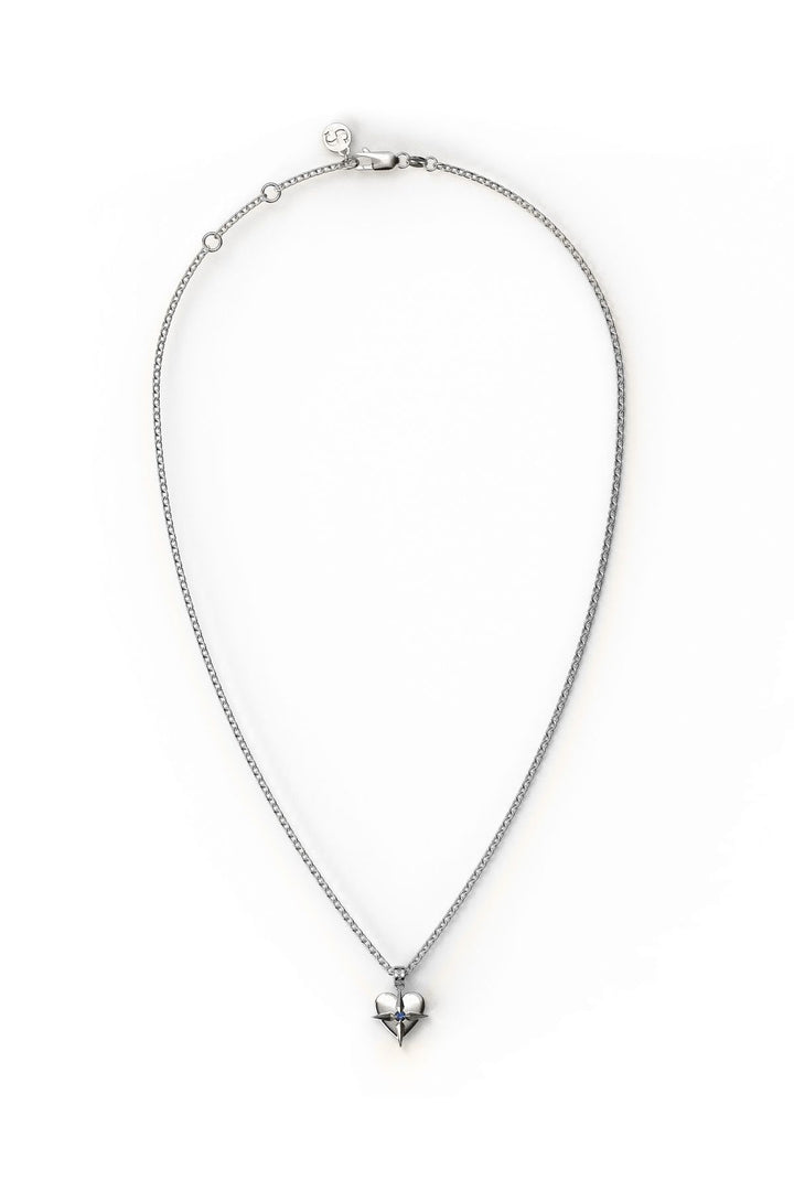 Stolen June Birthstone Heart Silver and Moonstone Necklace