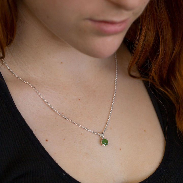 Nick Von K Sterling Silver with Pounamu Baby Dewdrop Necklace