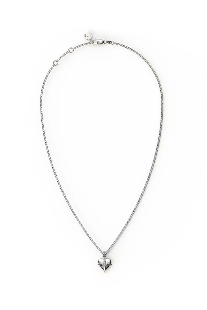 Stolen April Birthstone Heart Silver and Diamond Necklace