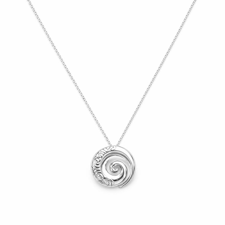 LT Sterling Silver Openwork  Koru Necklace