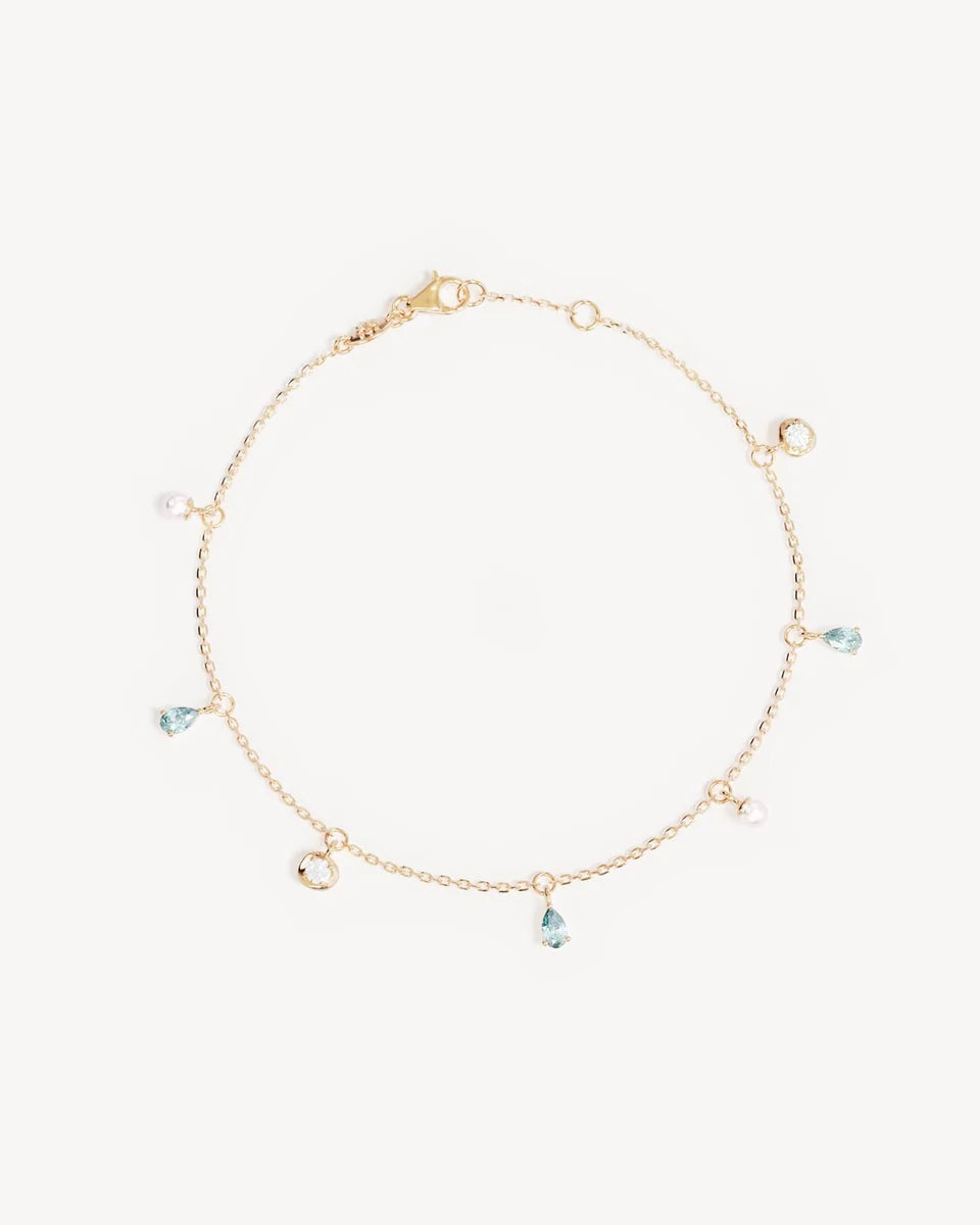 By Charlotte Gold Plated Breathe in Stillness Anklet