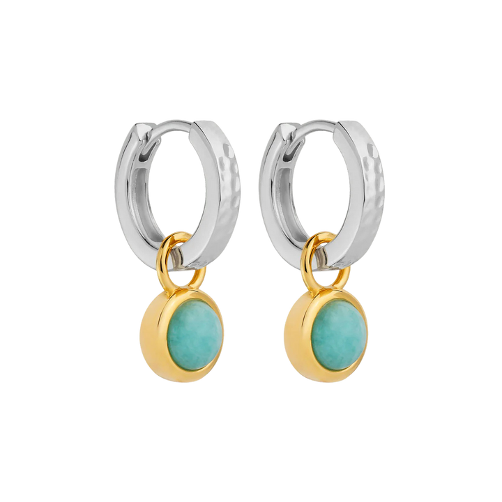 Najo Solace 2-Tone Amazonite Huggie Earrings