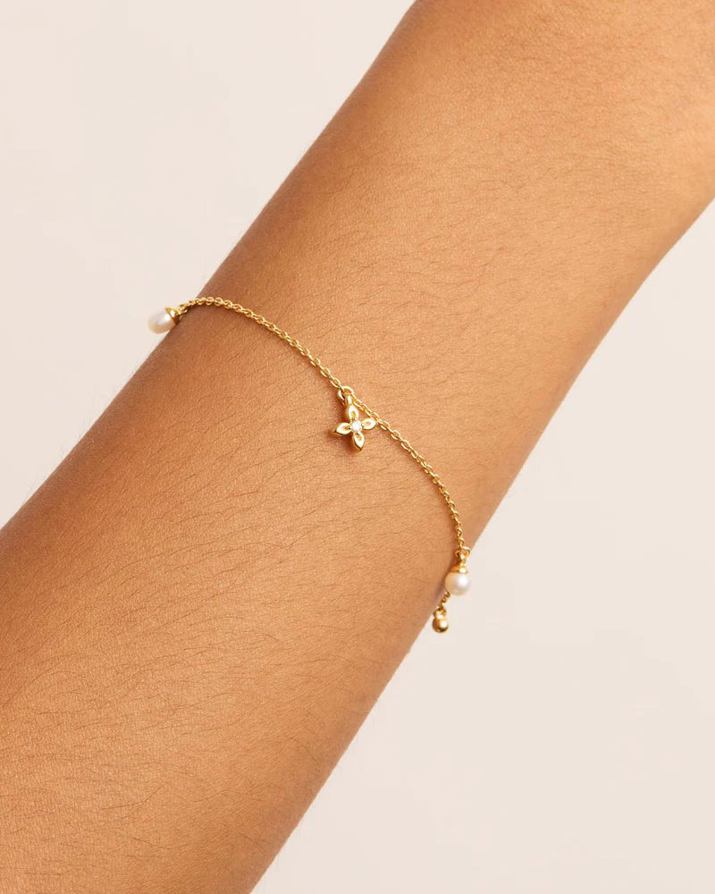 By Charlotte 18k Gold Vermeil Live in Peace Bracelet