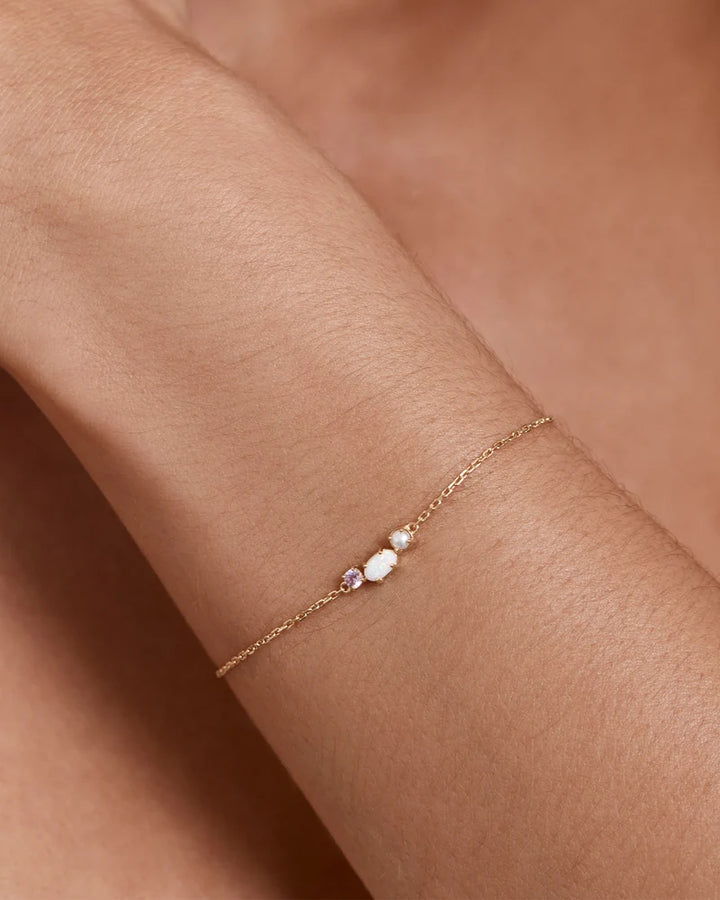 By Charlotte 18k Gold Vermeil Cosmic Bloom Bracelet 19cm