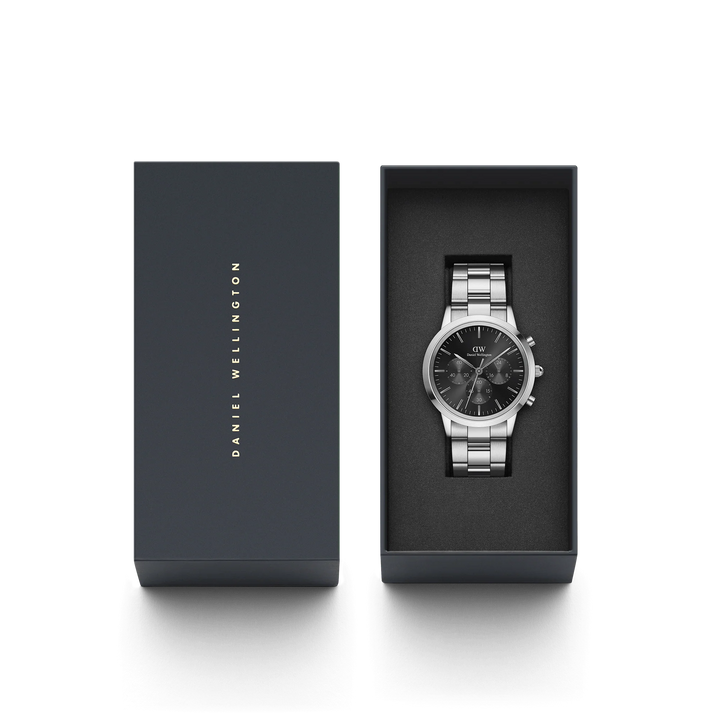 Daniel Wellington Iconic Chronograph Link Onyx Silver 42mm