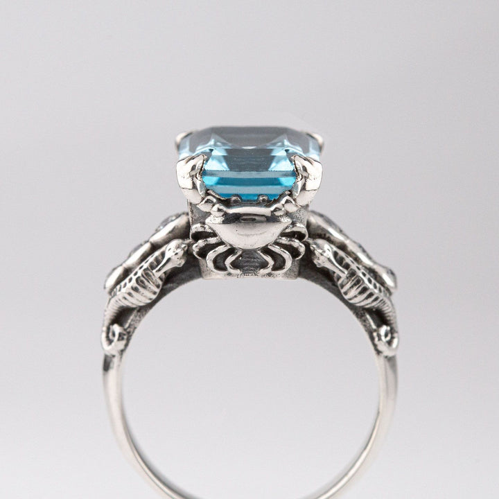 Nick Von K Sterling Silver with Blue Topaz Tide Pool Ring