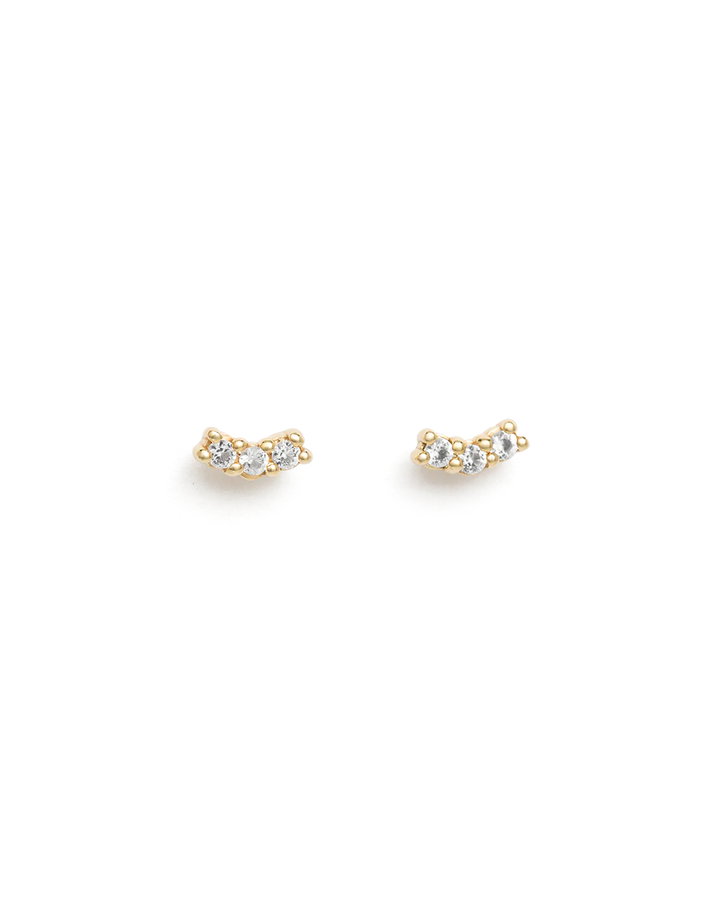 Kirstin Ash Contour Topaz Studs Gold Plated