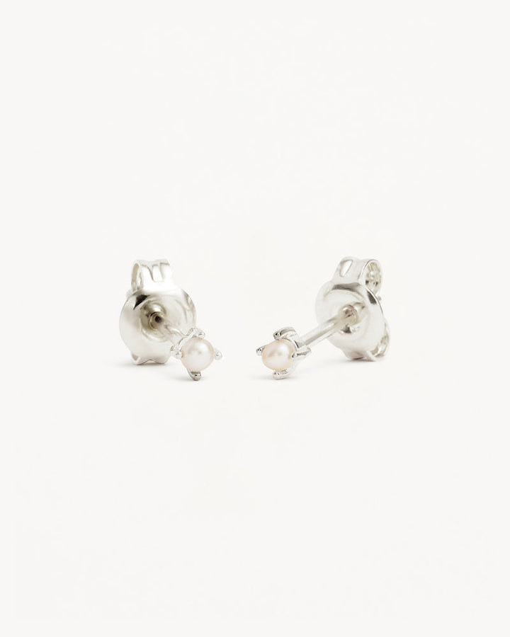 By Charlotte Silver Moonlight Pearl Studs