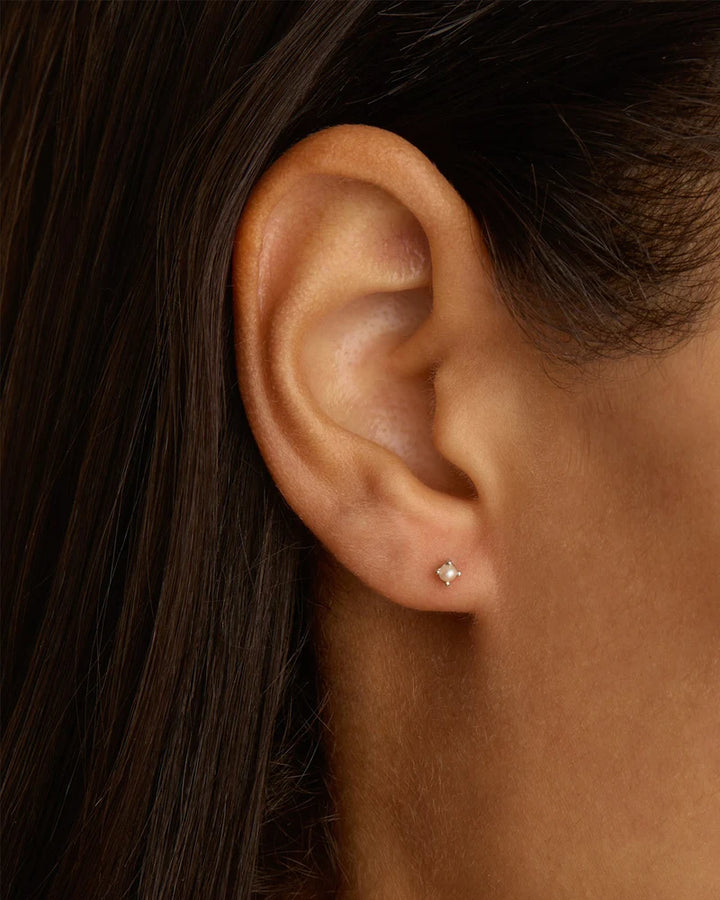 By Charlotte Silver Moonlight Pearl Studs