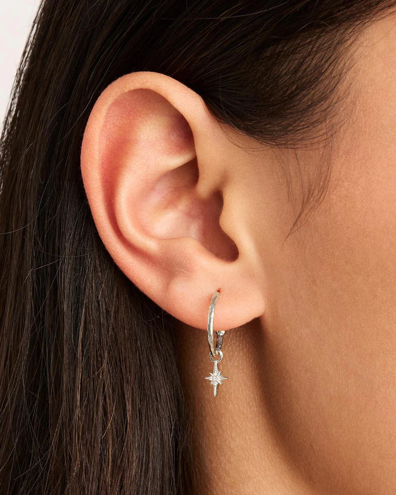 By Charlotte Sterling Silver Starlight Hoops