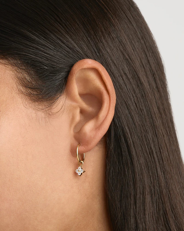By Charlotte 18k Gold Vermeil Crystal Bloom Hoops