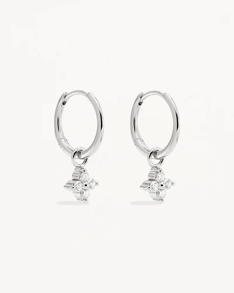 By Charlotte Sterling Silver Crystal Bloom Hoops