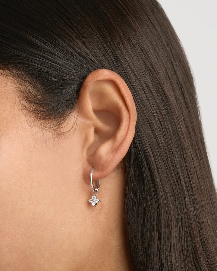 By Charlotte Sterling Silver Crystal Bloom Hoops
