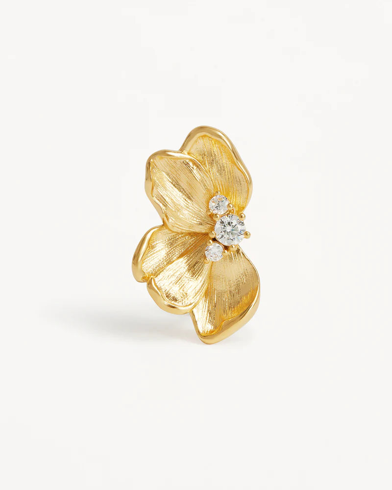 By Charlotte 18k Gold Plated Serene Lotus Statement Earrings