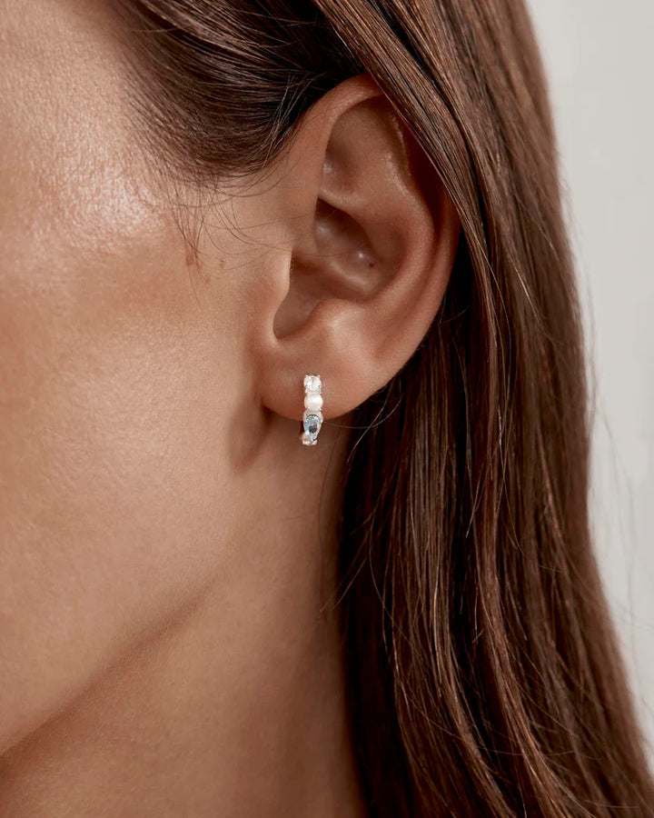By Charlotte Sterling Silver Breathe in Stillness Hoops