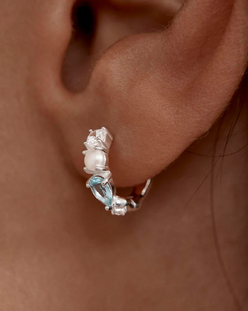 By Charlotte Sterling Silver Breathe in Stillness Hoops