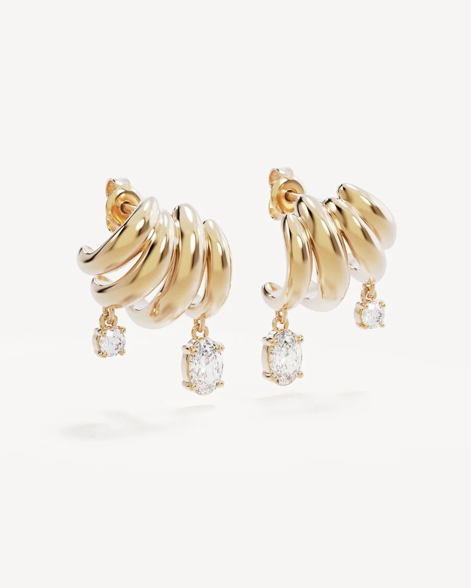 By Charlotte 18k Gold Vermeil In the Stars Illusion Hoop Earrings