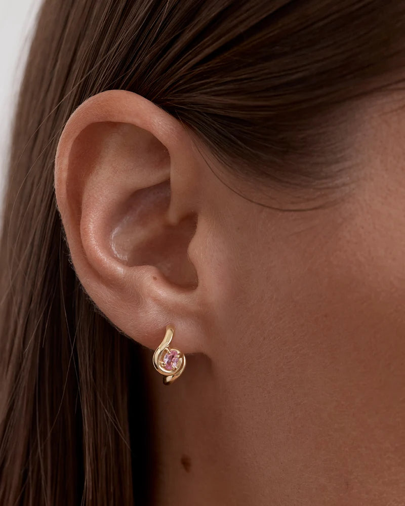 By Charlotte 18k Gold Vermeil Embrace Love Hoop Earrings