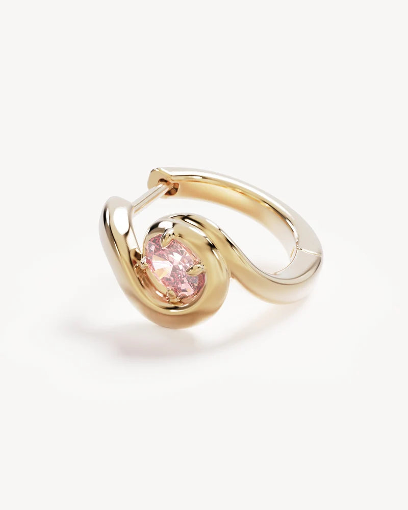 By Charlotte 18k Gold Vermeil Embrace Love Hoop Earrings