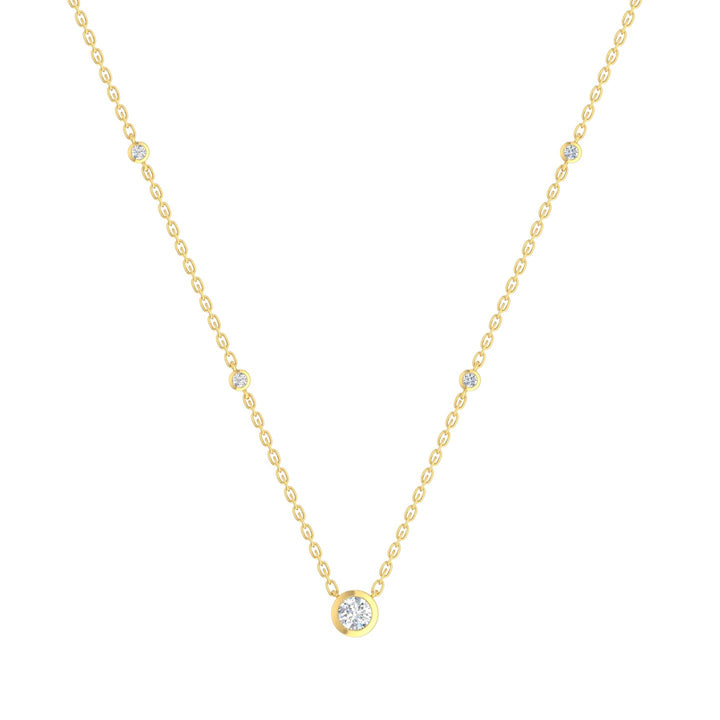 Louis Thompson Chatelet Necklace 9k Gold with 1.00ct Lab Diamond