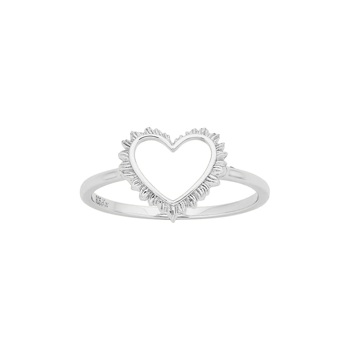 Karen Walker Sterling Silver Flaming Heart Ring