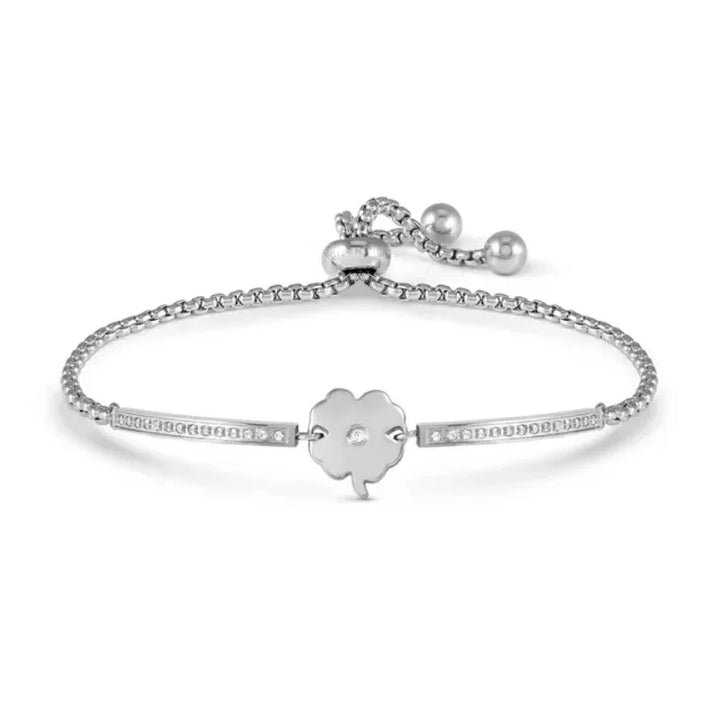 Nomination Milleluci Refined Bracelet in Stainless Steel & CZ Four Leaf Clover