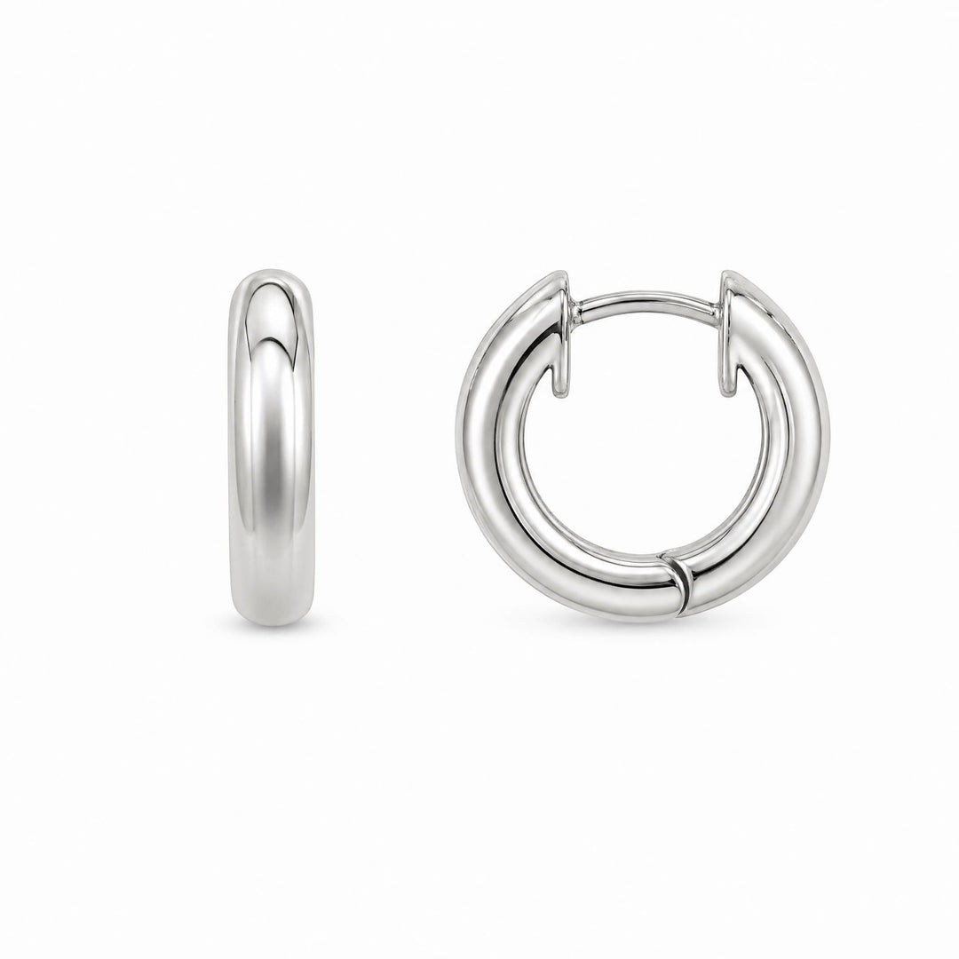 LT Sterling Silver Plain Rounded Huggies