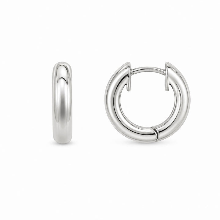 LT Sterling Silver Plain Rounded Huggies