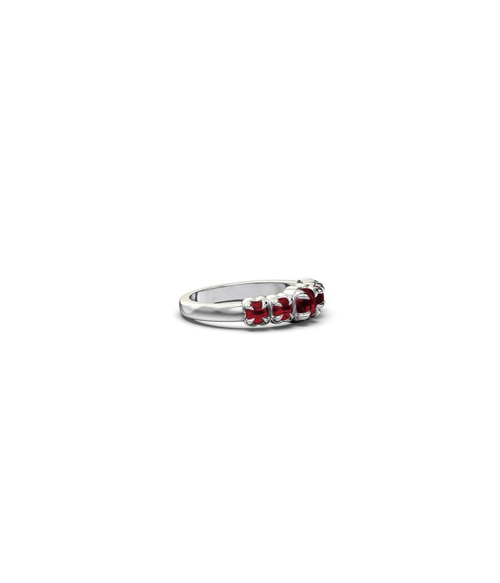 Stolen Silver Halo Cluster Ring - Red Garnet