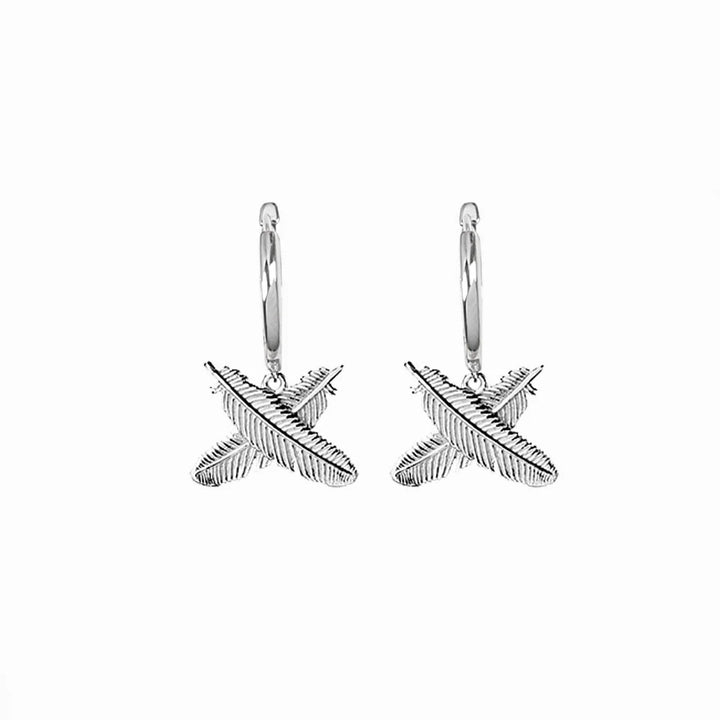 Boh Runga Silver Feather Kisses Huggies