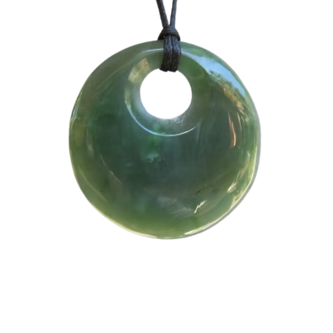 NZ Greenstone  Circle Pendant 40mm