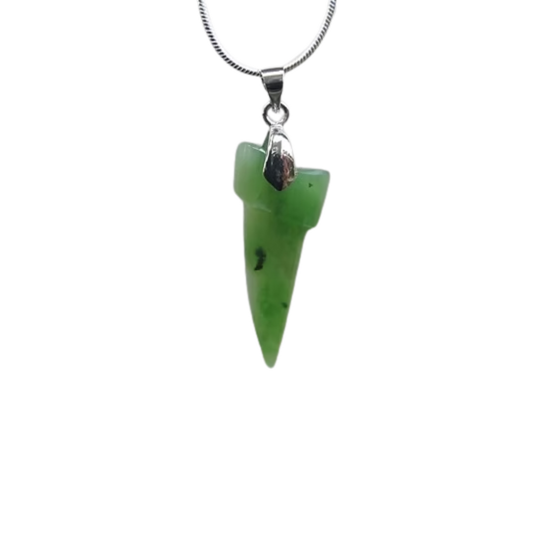 NZ Greenstone Niho / Tooth Pendant 28mm