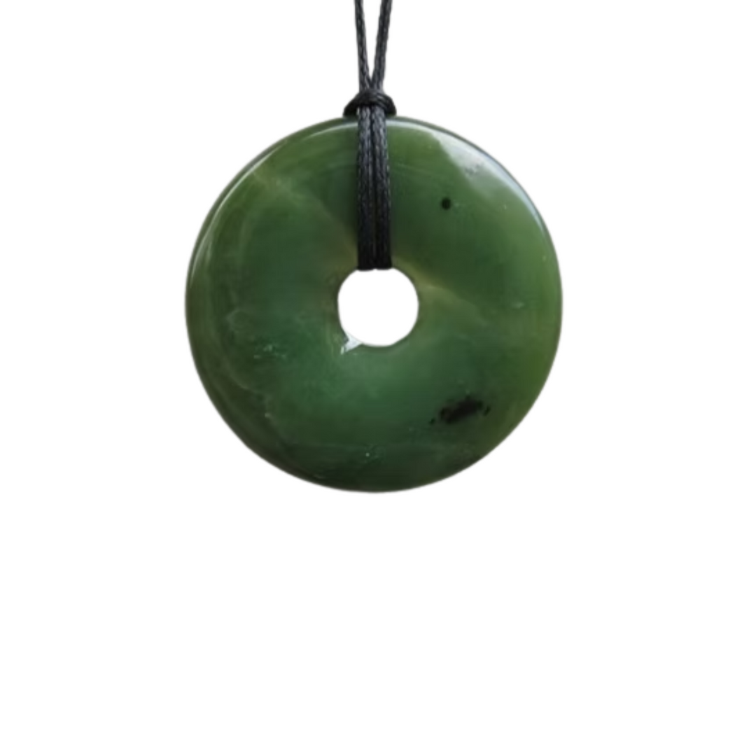 NZ Greenstone Circle Pendant 40mm
