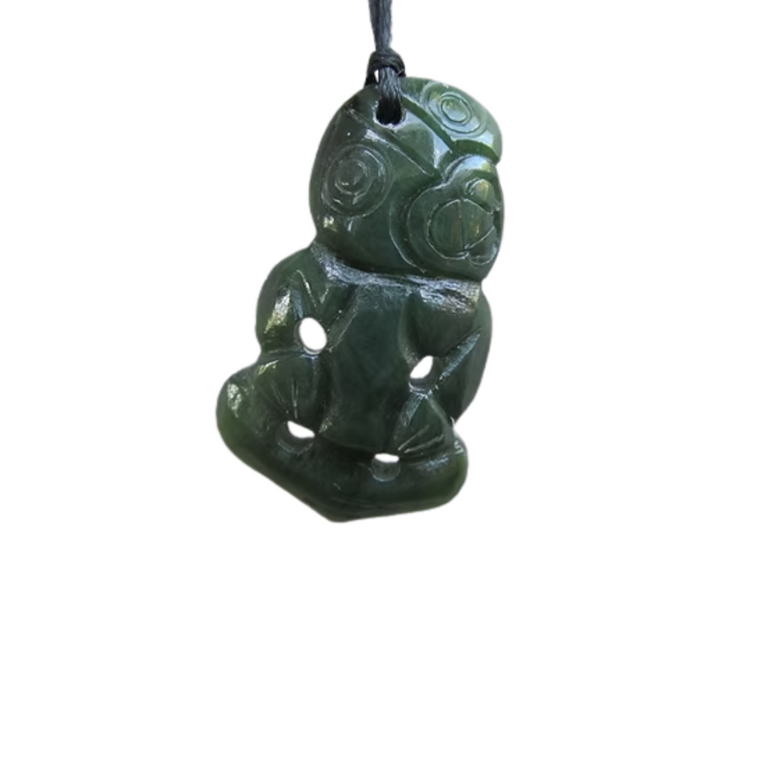NZ Greenstone Hei Tiki Pendant 30mm