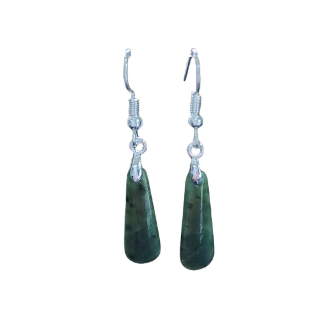 NZ Greenstone Drop Earrings 23mm